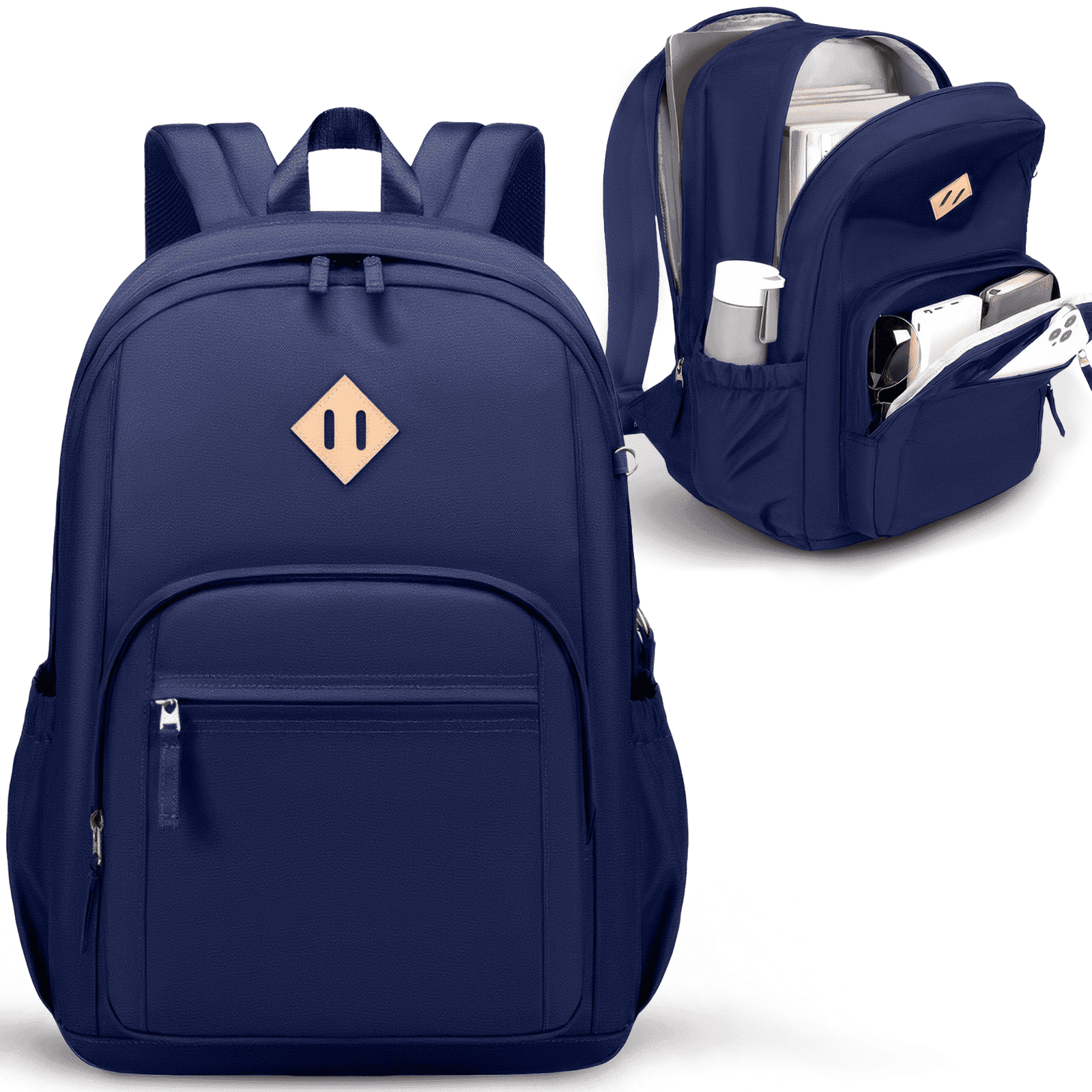 DAKIMOE Travel Backpack for Women Men Laptop Backpack with Computer Compartment Waterproof Large Capacity Wear Resistant Scratch-proof for Travel College Bussiness School, Blue