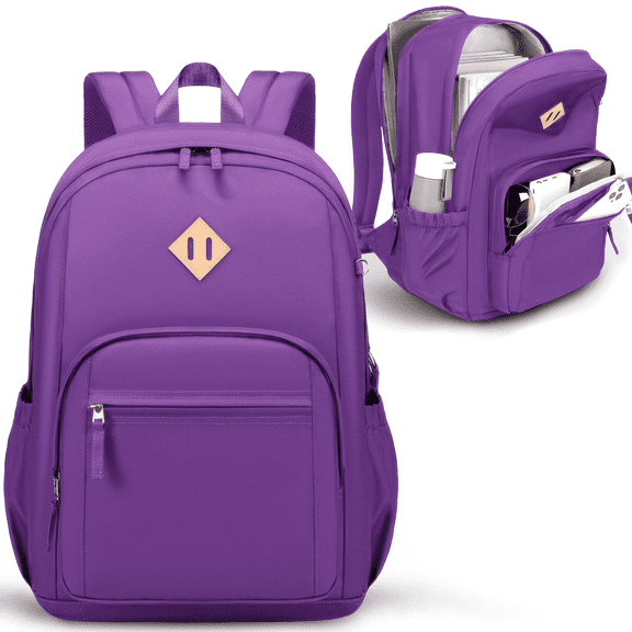 DAKIMOE Travel Backpack for Women Men Laptop Backpack with Computer Compartment Waterproof Large Capacity Wear Resistant Scratch-proof for Travel College Bussiness School, Purple