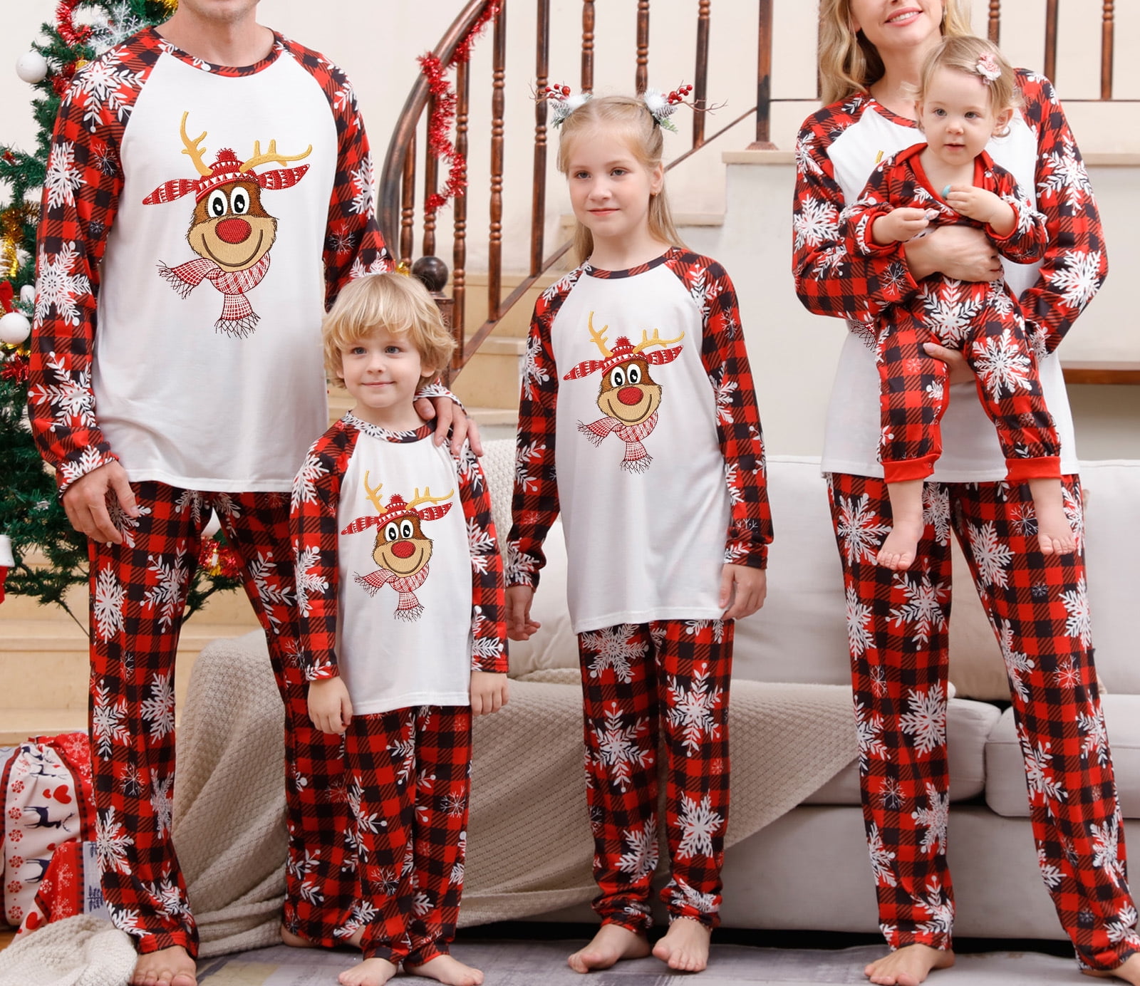 DAKIMOE Family Matching Christmas Pajamas Holiday Couple PJ Set Men and