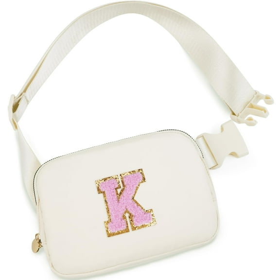 DAKIMOE Fanny Packs Purse Crossbody Belt Bag Waist Packs with Letter 4 5 6 7 8 9 10 11 12 13 Year Old Personalized Birthday Gift for Christmas Teens Sister Her