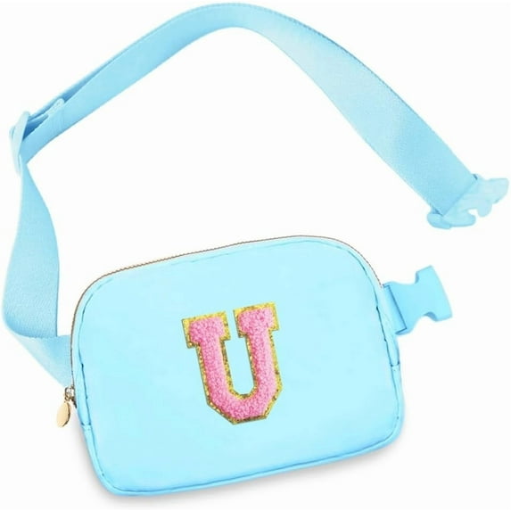 DAKIMOE Fanny Packs Purse Crossbody Belt Bag Waist Packs with Letter 4 5 6 7 8 9 10 11 12 13 Year Old Personalized Birthday Gift for Christmas Teens Sister Her