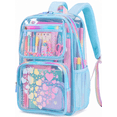 thumbnail image 1 of DAKIMOE Fashion Clear Backpack For School Women School Bookbag Heavy Duty Transparent Backpack, Clear Bookbag, 1 of 8