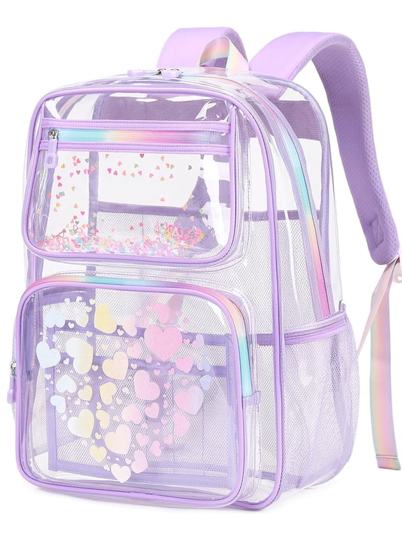 Fashion Clear Backpack For School Women School Bookbag Heavy Duty Transparent Backpack, Clear Bookbag