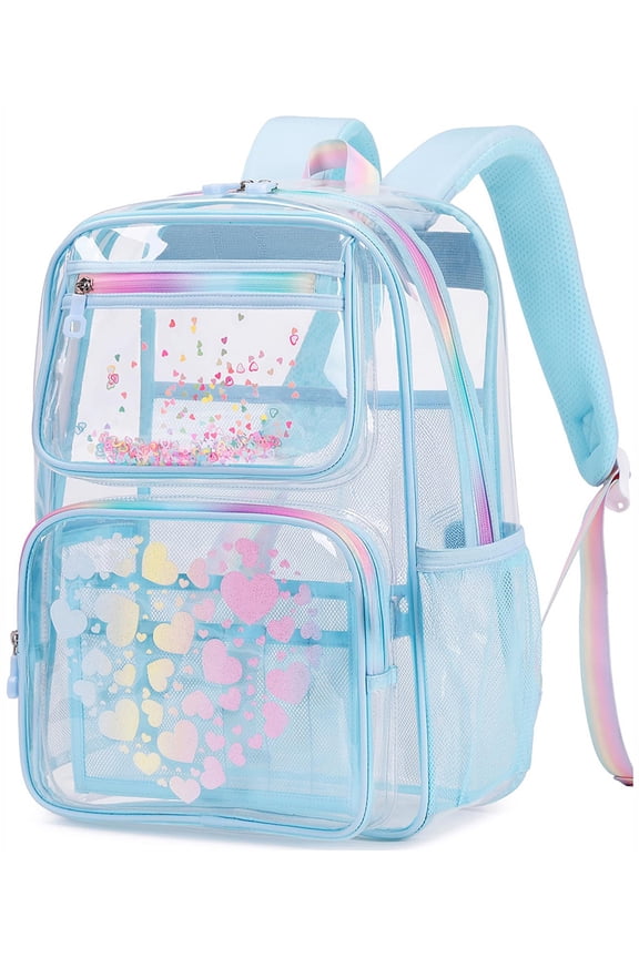 Fashion Clear Backpack For School Women School Bookbag Heavy Duty Transparent Backpack, Clear Bookbag
