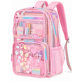 thumbnail image 1 of DAKIMOE Fashion Clear Backpack For School Women School Bookbag Heavy Duty Transparent Backpack, Clear Bookbag, 1 of 8