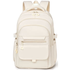 DAKIMOE School Backpack for College High Middle School Fashion Student bag, Cute Aesthetic Teen Bookbag for Teens Women, Beige