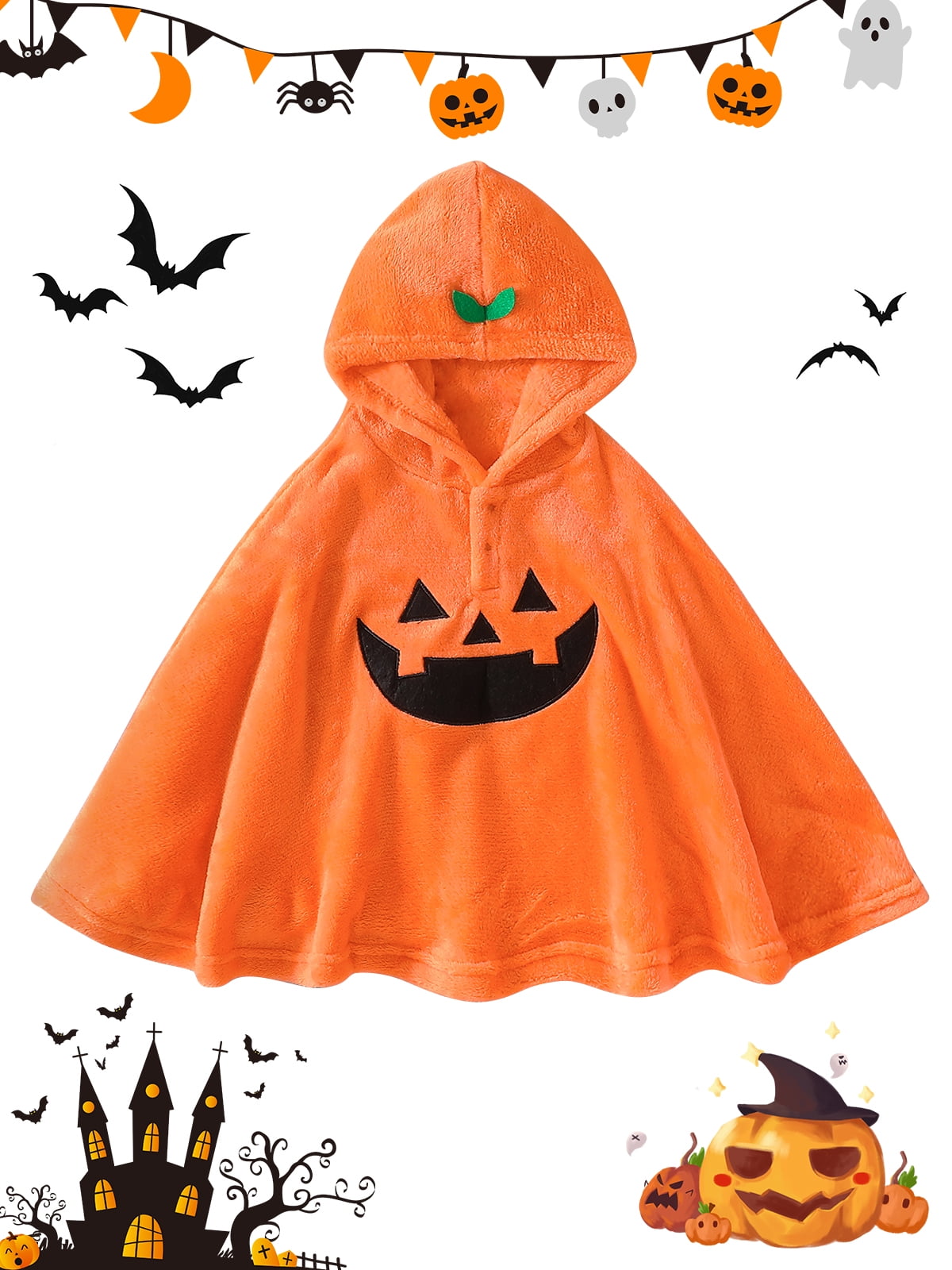 Pumpkin Hooded Cape Child Orange Pumpkin Hooded Cape Child Orange