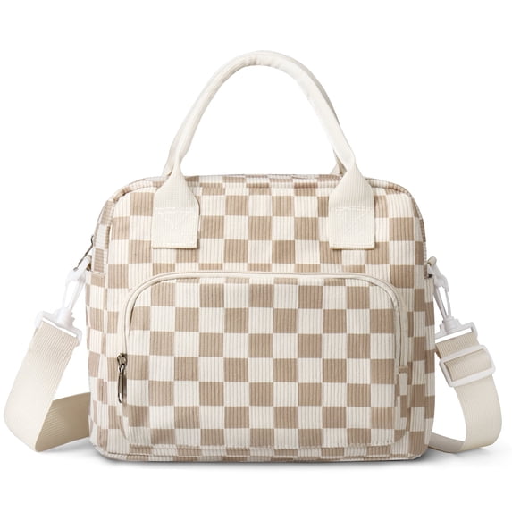 Gynky Insulated Lunch Bag Women Men Large Reusable Cute Lunch Bags Leakproof Portable Cooler Tote Bags for Work Picnic, Khaki