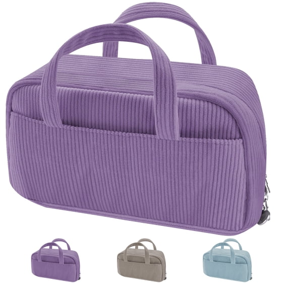 DAKIMOE Large Capacity Pencil Case with 5-Compartment,Versatile Purple Stationery Bag Pencil Pouch for Students,Teens & Adults,Perfect as Makeup Bag