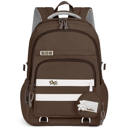 DAKIMOE Large School Backpack Lightweight Spacious Bookbag with Multiple Pockets