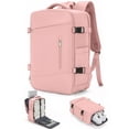 thumbnail image 1 of DAKIMOE Large Travel Backpack for Women Carry on Laptop Backpack Flight Approved Waterproof College Bag with USB Charging Port & Shoe Pouch Casual Daypack for Adults for Weekender Business, Pink, 1 of 8