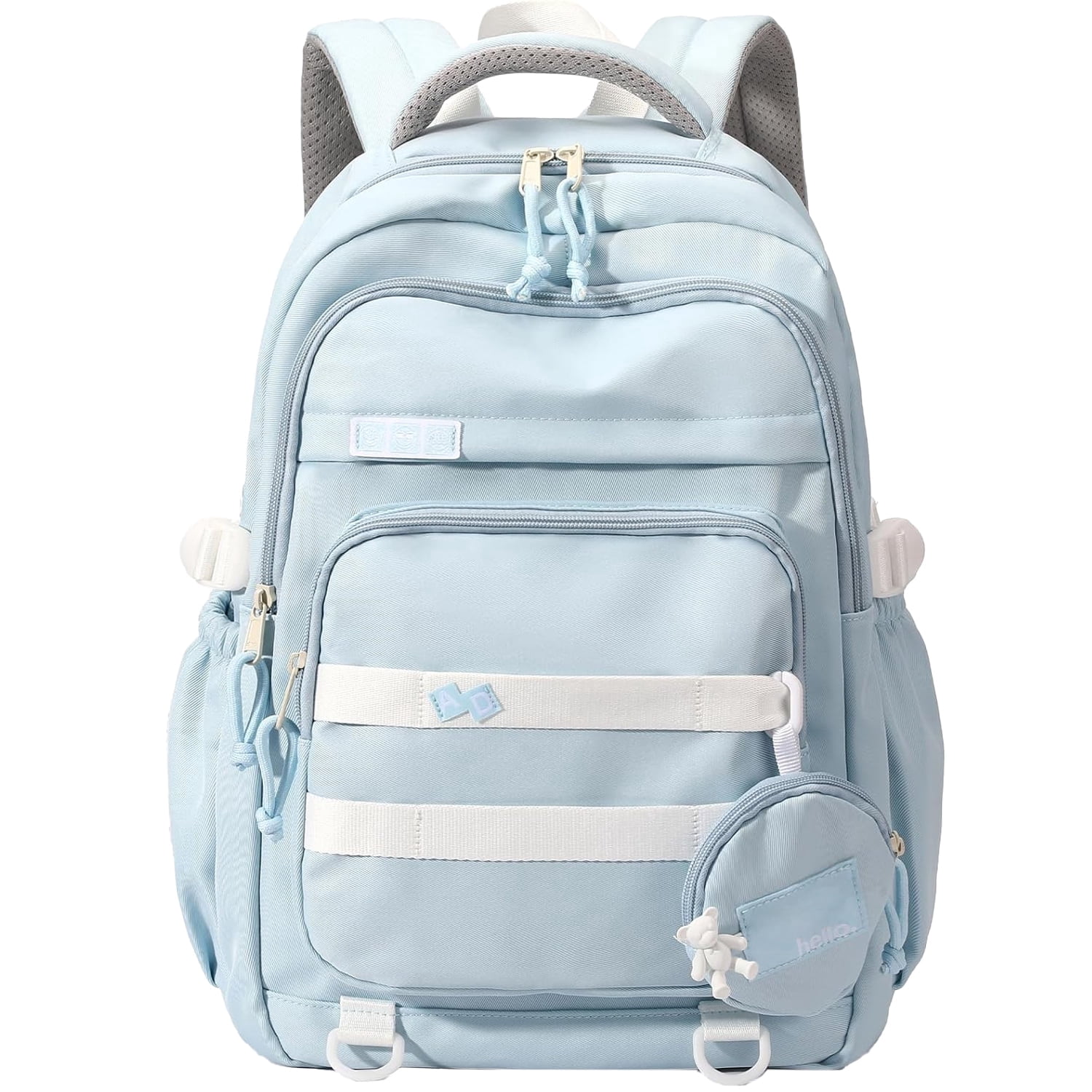 DAKIMOE Large School Backpack for Girls Boys Lightweight Spacious Kids Bookbag with Multiple Pockets for Middle School College, Blue