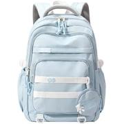 Large School Backpack for Girls Boys Lightweight Spacious Kids Bookbag with Multiple Pockets for Middle School College, Blue