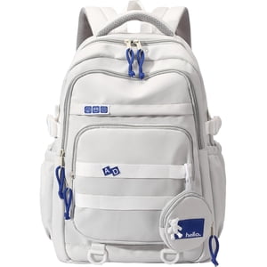 Mochila escolar grande para niñas y niños, ligera y espaciosa, con múltiples compartimentos, para secundaria y universidad, gris