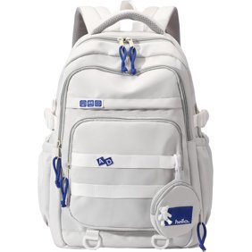 DAKIMOE Large School Backpack for Girls Boys Lightweight Spacious Kids Bookbag with Multiple Pockets for Middle School College, Gray
