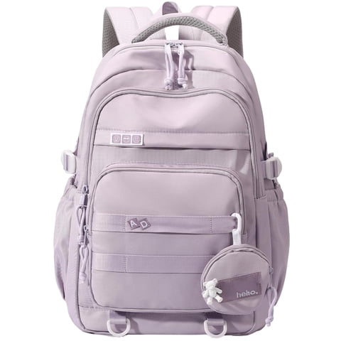 Large School Backpack for Girls Boys Lightweight Spacious Kids Bookbag with Multiple Pockets for Middle School College, Purple