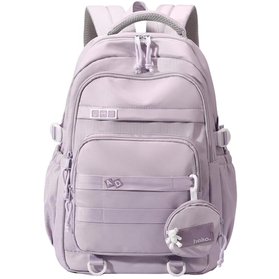 DAKIMOE Large School Backpack for Girls Boys Lightweight Spacious Kids Bookbag with Multiple Pockets for Middle School College, Purple