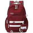 thumbnail image 1 of DAKIMOE Large School Backpack for Girls Boys Lightweight Spacious Kids Bookbag with Multiple Pockets for Middle School College, Wine Red, 1 of 6