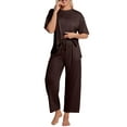 thumbnail image 1 of DAKIMOE Lounge Sets for Women Short Sleeve Tops and Long Pants Soft Comfy Pajamas Set 2 Piece Loungewear Nightwear Pjs Sleepwear Outfits for Women S-XXL, 1 of 7