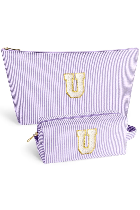 Makeup Bag Cosmetic Bags Organizer Personalized Initial Travel Essentials Toiletry Bag for Birthday Christmas Girlfriend Teacher Valentines Day Gifts