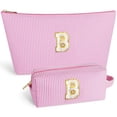 thumbnail image 1 of DAKIMOE Makeup Bag Cosmetic Bags Organizer Personalized Initial Travel Essentials Toiletry Bag for Birthday Christmas Girlfriend Teacher Valentines Day Gifts, 1 of 9