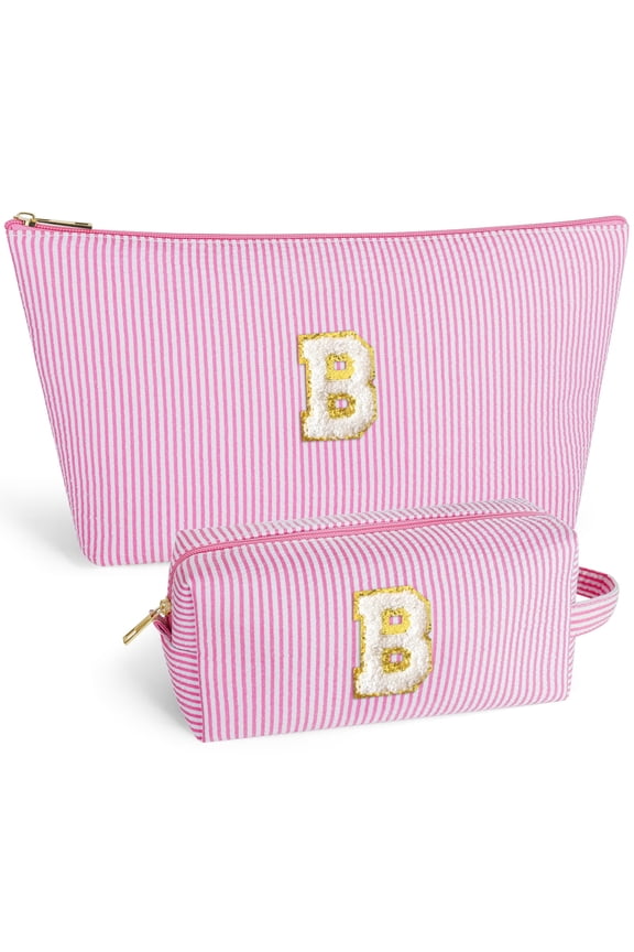 Makeup Bag Cosmetic Bags Organizer Personalized Initial Travel Essentials Toiletry Bag for Birthday Christmas Girlfriend Teacher Valentines Day Gifts