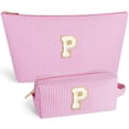thumbnail image 1 of DAKIMOE Makeup Bag Cosmetic Bags Organizer Personalized Initial Travel Essentials Toiletry Bag for Birthday Christmas Girlfriend Teacher Valentines Day Gifts, 1 of 9