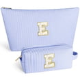 thumbnail image 1 of DAKIMOE Makeup Bag Cosmetic Bags Organizer Personalized Initial Travel Essentials Toiletry Bag for Birthday Christmas Girlfriend Teacher Valentines Day Gifts, 1 of 9