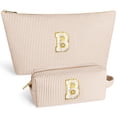 thumbnail image 1 of DAKIMOE Makeup Bag Cosmetic Bags Organizer Personalized Initial Travel Essentials Toiletry Bag for Birthday Christmas Girlfriend Teacher Valentines Day Gifts, 1 of 9
