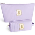 thumbnail image 1 of DAKIMOE Makeup Bag Cosmetic Bags Organizer Personalized Initial Travel Essentials Toiletry Bag for Birthday Christmas Girlfriend Teacher Valentines Day Gifts, 1 of 9