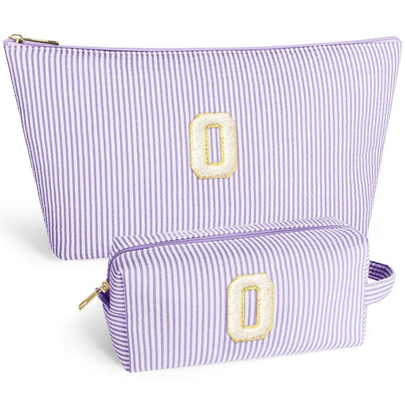 DAKIMOE Makeup Bag Cosmetic Bags Organizer Personalized Initial Travel Essentials Toiletry Bag for Birthday Christmas Girlfriend Teacher Valentines Day Gifts