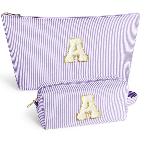 DAKIMOE Makeup Bag Cosmetic Bags Organizer Personalized Initial Travel Essentials Toiletry Bag for Birthday Christmas Girlfriend Teacher Valentines Day Gifts