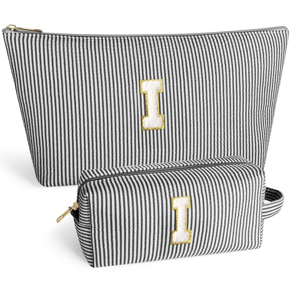 DAKIMOE Makeup Bag Cosmetic Bags Organizer Personalized Initial Travel Essentials Toiletry Bag for Birthday Christmas Girlfriend Teacher Valentines Day Gifts