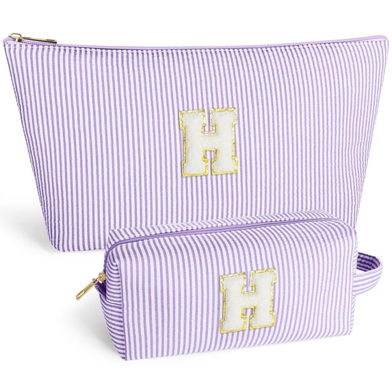 DAKIMOE Makeup Bag Cosmetic Bags Organizer Personalized Initial Travel Essentials Toiletry Bag for Birthday Christmas Girlfriend Teacher Valentines Day Gifts