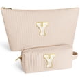 thumbnail image 1 of DAKIMOE Makeup Bag Cosmetic Bags Organizer Personalized Initial Travel Essentials Toiletry Bag for Birthday Christmas Girlfriend Teacher Valentines Day Gifts, 1 of 9