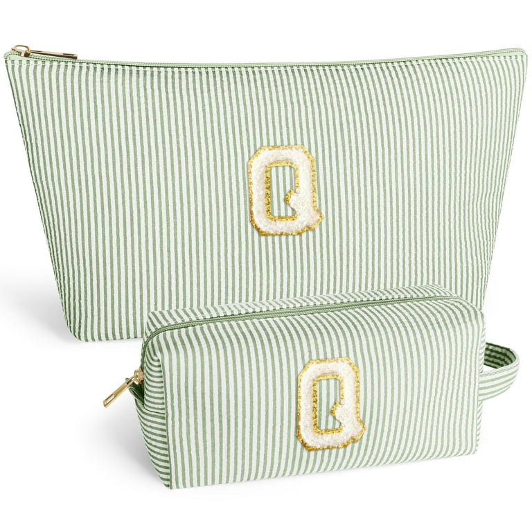 DAKIMOE Makeup Bag Cosmetic Bags Organizer Personalized Initial