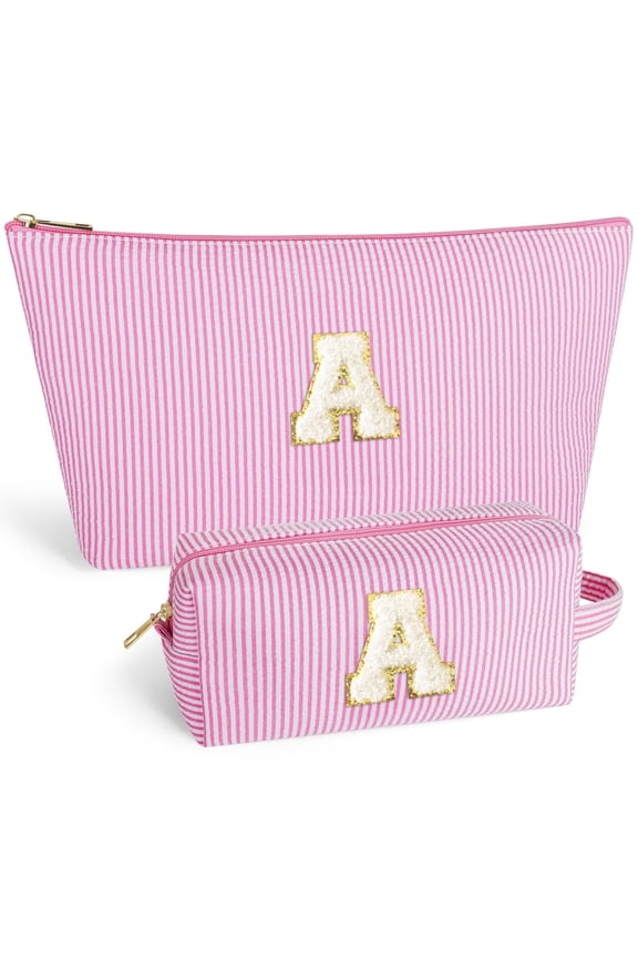 Makeup Bag Cosmetic Bags Organizer Personalized Initial Travel Essentials Toiletry Bag for Birthday Christmas Girlfriend Teacher Valentines Day Gifts