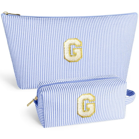 DAKIMOE Makeup Bag Cosmetic Bags Organizer Personalized Initial Travel Essentials Toiletry Bag for Birthday Christmas Girlfriend Teacher Valentines Day Gifts