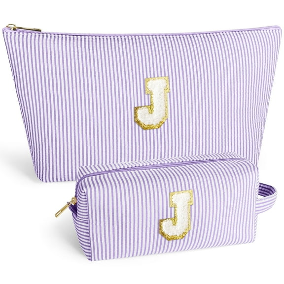 DAKIMOE Makeup Bag Cosmetic Bags Organizer Personalized Initial Travel Essentials Toiletry Bag for Birthday Christmas Girlfriend Teacher Valentines Day Gifts