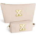 thumbnail image 1 of DAKIMOE Makeup Bag Cosmetic Bags Organizer Personalized Initial Travel Essentials Toiletry Bag for Birthday Christmas Girlfriend Teacher Valentines Day Gifts, 1 of 9