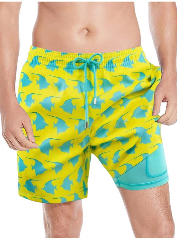 Men's Swim Trunks with Mesh Lining Quick Dry Sports Shorts Beach Shorts Boardshorts Bathing Suit Swimwear, XL