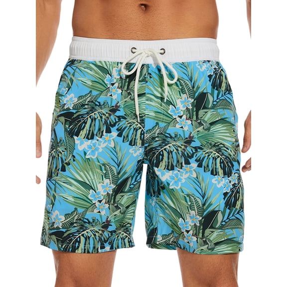 DAKIMOE Mens Swim Trunks with Compression Liner Quick Dry Sports Beach Shorts for Men Swimming Board Shorts Bathing Suits with Pockets Swimwear Surfing S to XL