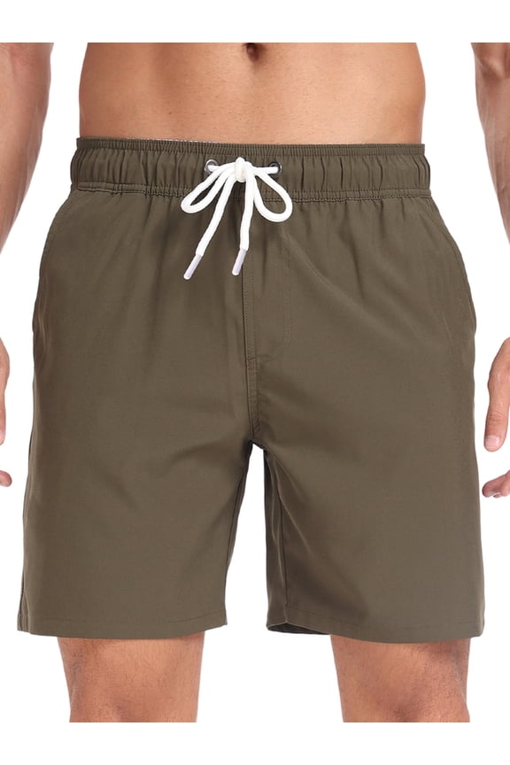 Mens Swim Trunks with Compression Liner Quick Dry Sports Beach Shorts for Men Swimming Board Shorts Bathing Suits with Pockets Swimwear Surfing S to XL