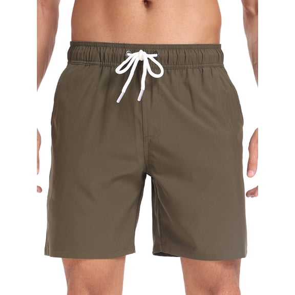 DAKIMOE Mens Swim Trunks with Compression Liner Quick Dry Sports Beach Shorts for Men Swimming Board Shorts Bathing Suits with Pockets Swimwear Surfing S to XL