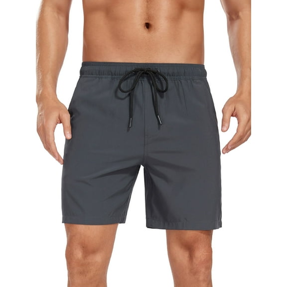 DAKIMOE Mens Swim Trunks with Compression Liner Quick Dry Sports Beach Shorts for Men Swimming Board Shorts Bathing Suits with Pockets Swimwear Surfing S to XL