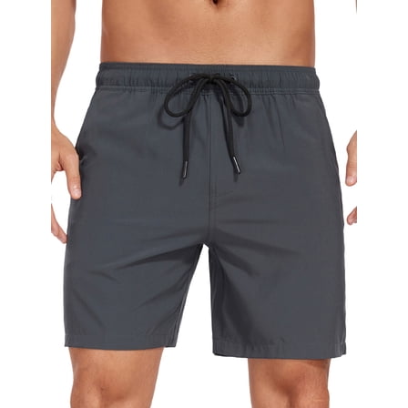 DAKIMOE Mens Swim Trunks with Compression Liner Quick Dry Sports Beach Shorts for Men Swimming Board Shorts Bathing Suits with Pockets Swimwear Surfing S to XL