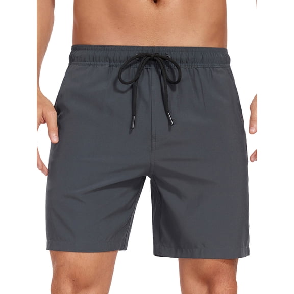 DAKIMOE Mens Swim Trunks with Compression Liner Quick Dry Sports Beach Shorts for Men Swimming Board Shorts Bathing Suits with Pockets Swimwear Surfing S to XL