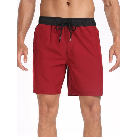 DAKIMOE Mens Swim Trunks with Compression Liner Quick Dry Sports Beach Shorts for Men Swimming Board Shorts Bathing Suits with Pockets Swimwear Surfing S to XL