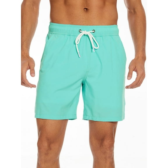 DAKIMOE Mens Swim Trunks with Compression Liner Quick Dry Sports Beach Shorts for Men Swimming Board Shorts Bathing Suits with Pockets Swimwear Surfing S to XL