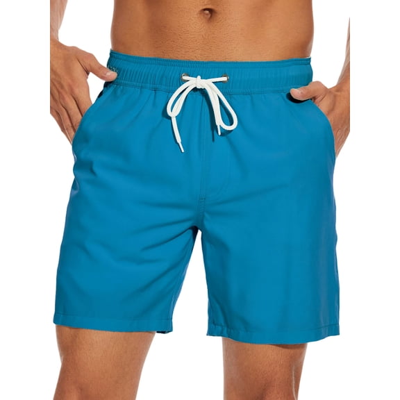 DAKIMOE Mens Swim Trunks with Compression Liner Quick Dry Sports Beach Shorts for Men Swimming Board Shorts Bathing Suits with Pockets Swimwear Surfing S to XL